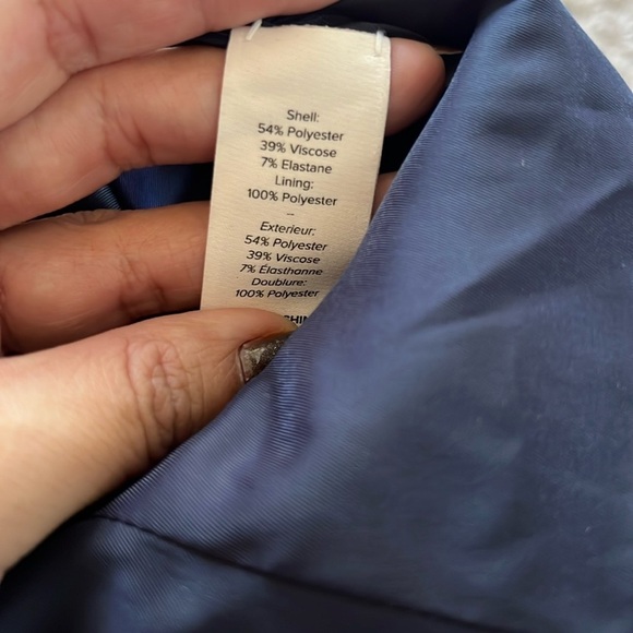 Cinq A Sept Calvina Navy Blue Strapless Ruffle Hem Dress Size 4 - Picture 9 of 9